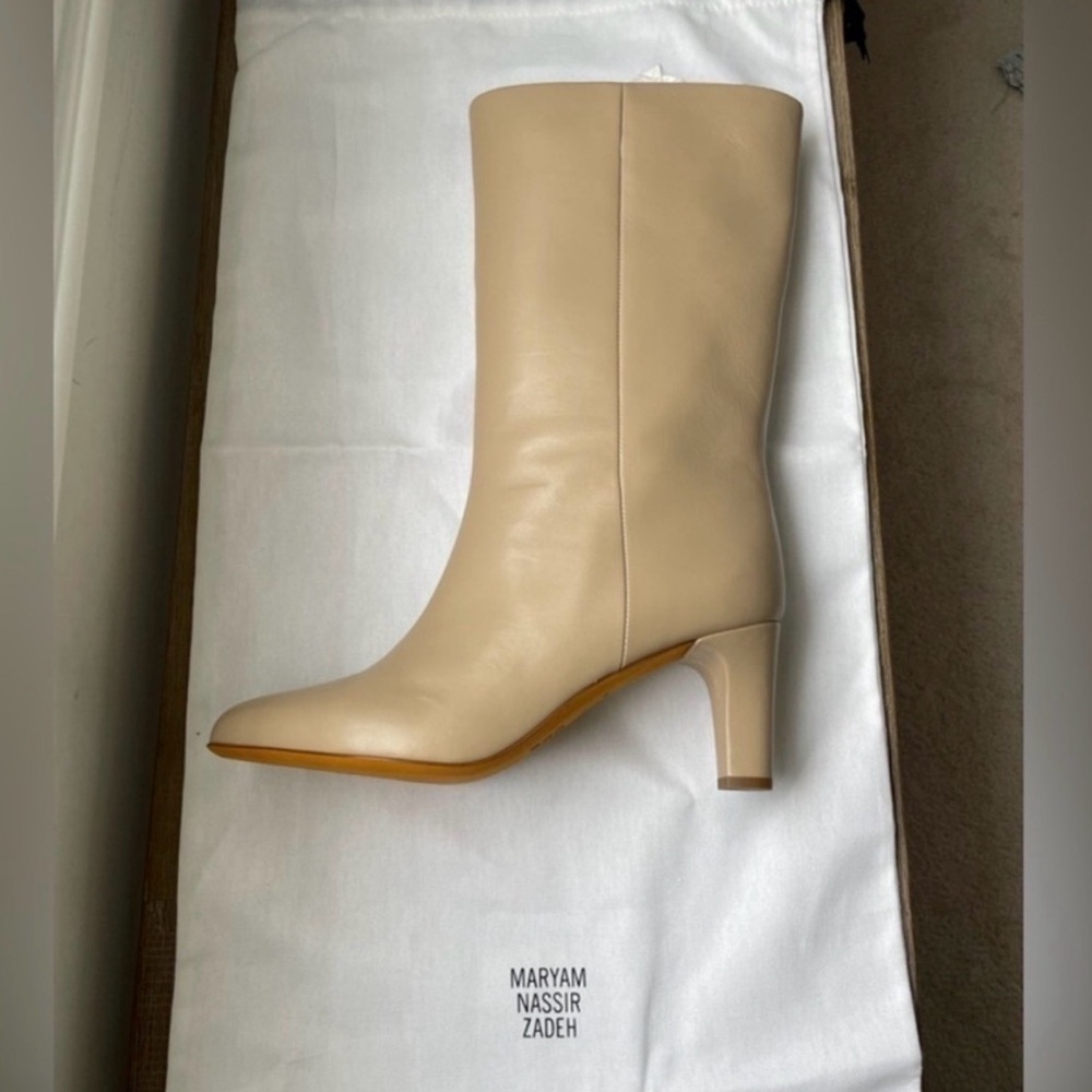 Maryam Nassir Zadeh Leather Sandra Boot in Toffee Size 36.5 NWT